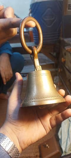 Brass and copper temple hanging bell.