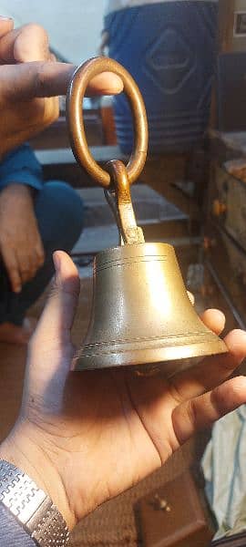 Brass and copper temple hanging bell. 0