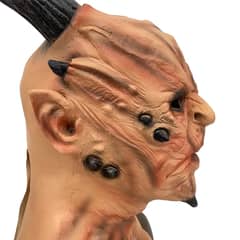 Full Face Neck Demon Devil Horror Scary Cosplay Latex Halloween Mask 0