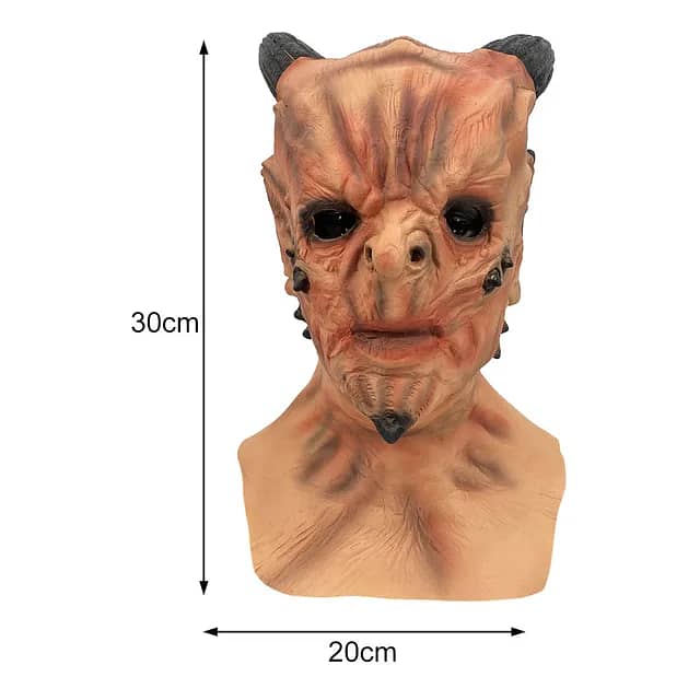 Full Face Neck Demon Devil Horror Scary Cosplay Latex Halloween Mask 1