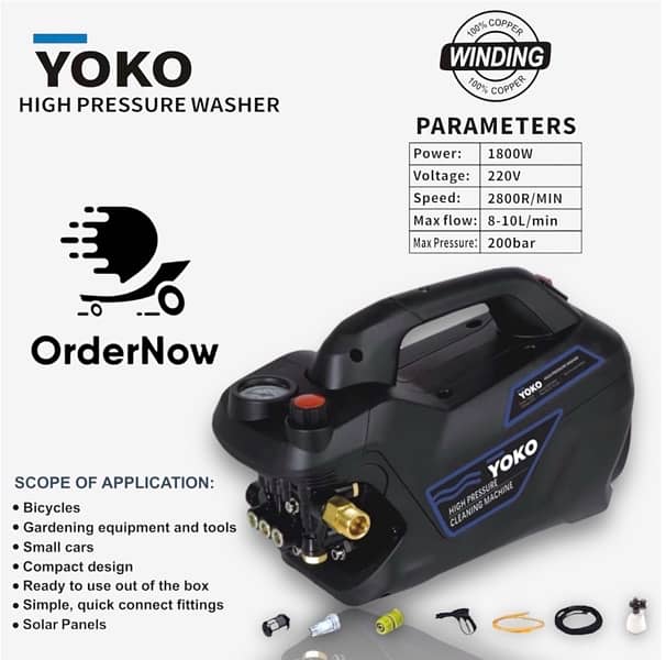 Yoko High Pressure Washer 1800 Watt 200 Bar Discount Offer 0