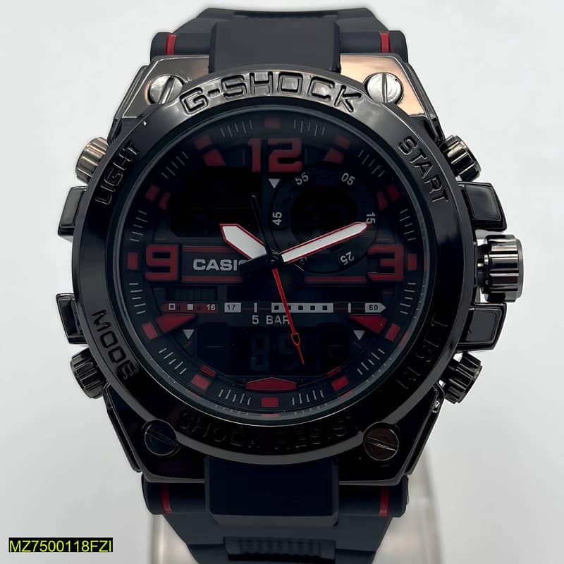 Casio G-Shock Style Watch – Modern Black Design, Waterproof with Durab 3