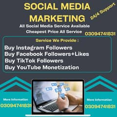 Social media marketing/TikTok,Followers,Instagram,Likes,YouTube,Views