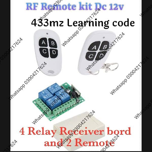 433 Mhz RF 4CH EV1527 Car Learning Code Remote Control Wireless 5