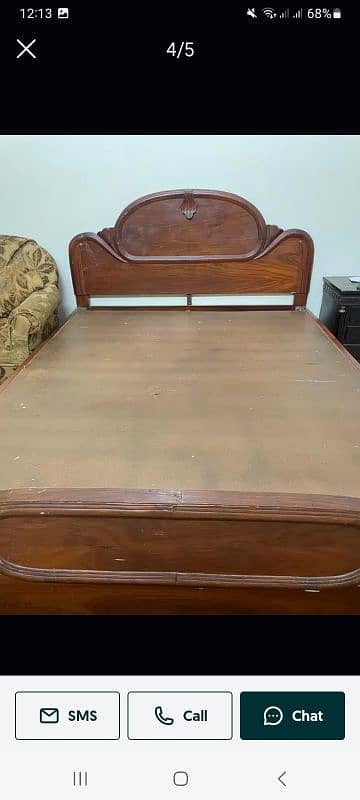 wooden double bed 1