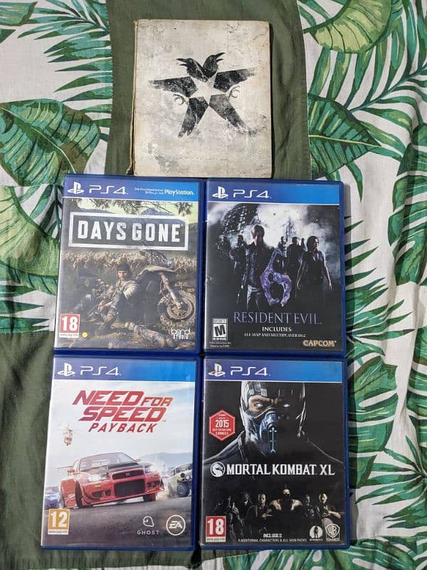 Ps4 Games:need for speed,days gone,MortalKombat,ResidentEvil6,infamous 1