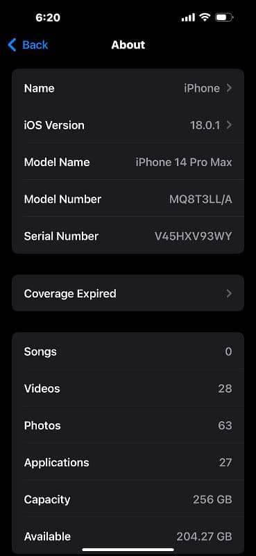 Iphone 14 PRO max lla model 6