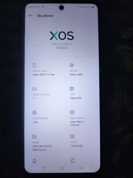 infinix note 11 Pro 128/8 with box and original charger 1