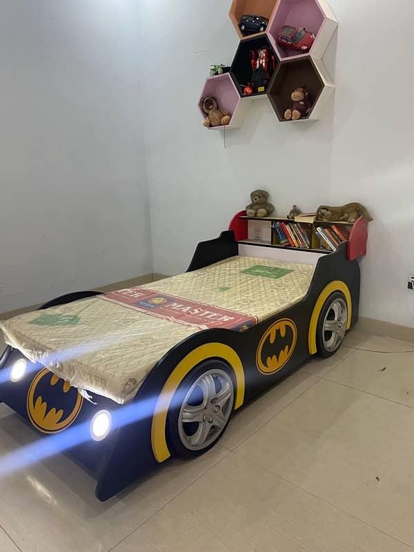 Kids Car Bed | Kids Car Bed with Mattress | Kids Batman Car Bed 4