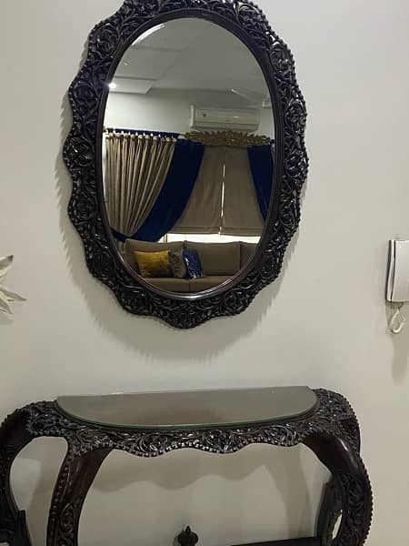 Wooden Console with mirror 1