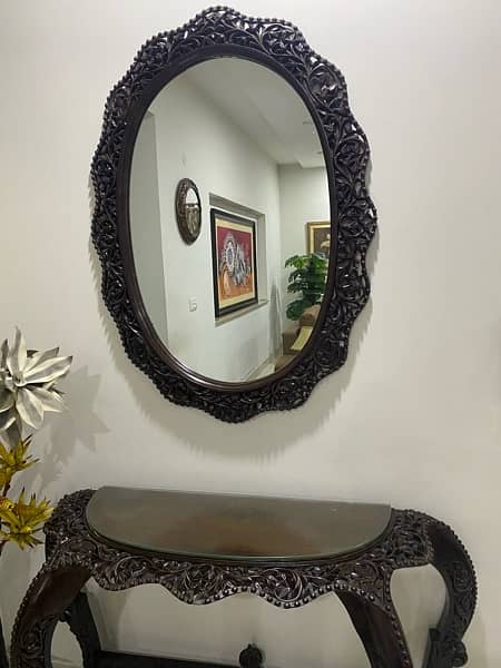 Wooden Console with mirror 3