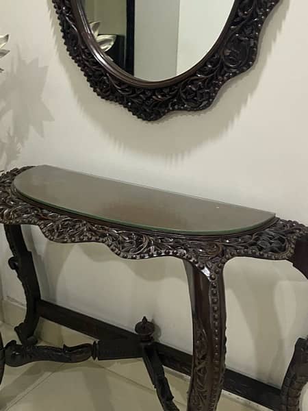 Wooden Console with mirror 4