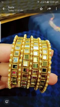 customise Kundan and beats bangles