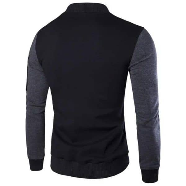 1 Pc Men's Fit Body Fleece Jacket - Black 1