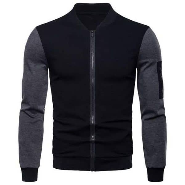 1 Pc Men's Fit Body Fleece Jacket - Black 2