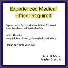 Senior Medical Officer Required