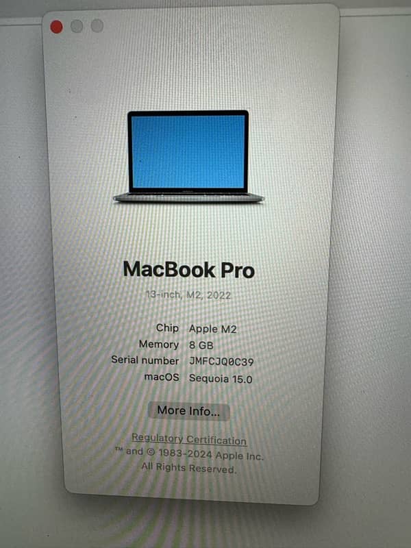 MacBook Pro 2022(Dec) M2 13” 2