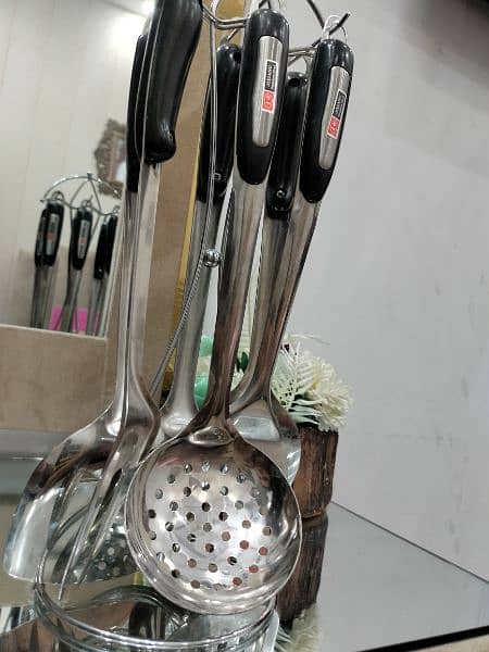 stainless steel  cooking spoons with stand 1