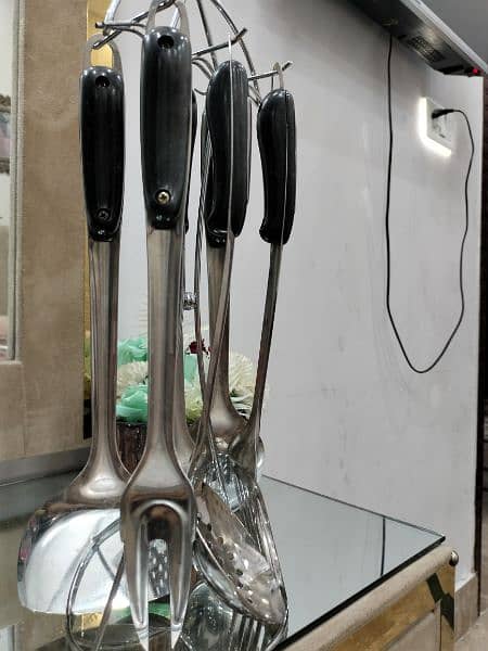 stainless steel  cooking spoons with stand 4