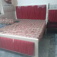 Beautiful Bed Without Mattress And Iron Sofa Set For Sale|03027828211