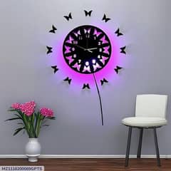 Butterfly Design sticker Wall Clock