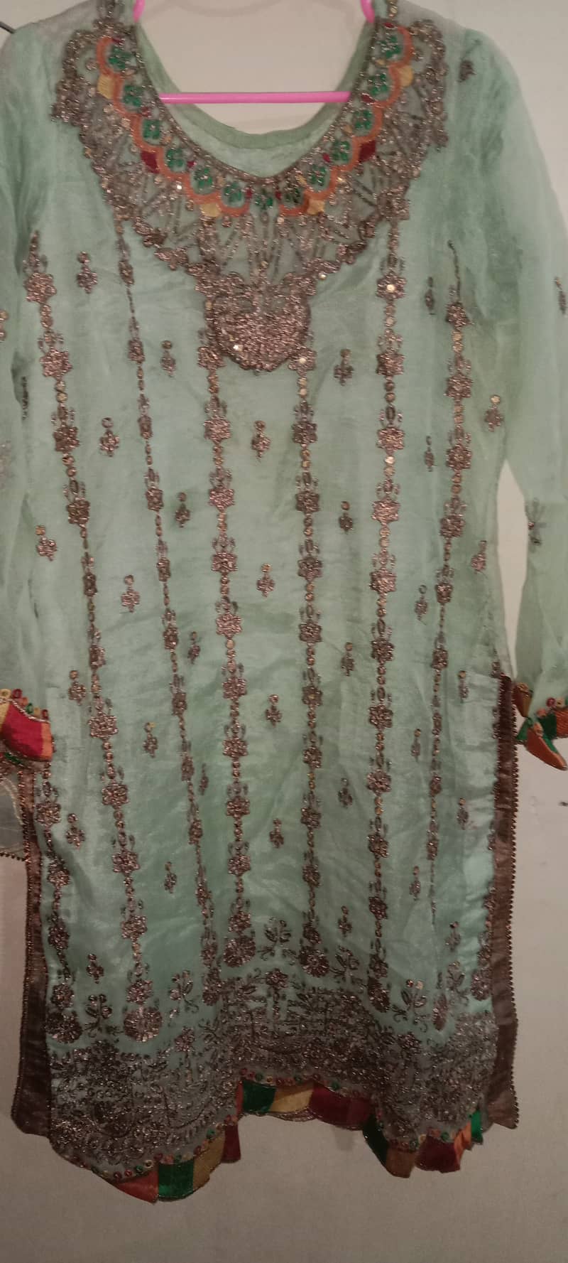 2pcs light turquoise color shirt dubtta medium to large 1