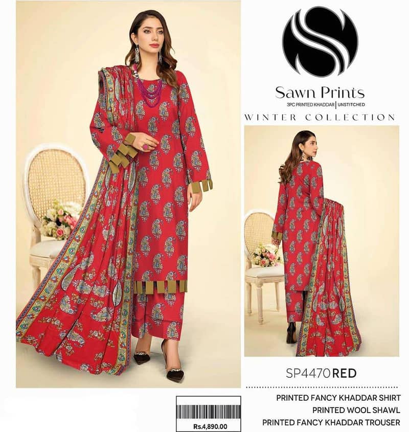 Swan Prints Winter Collection Fancy Khaddar 1