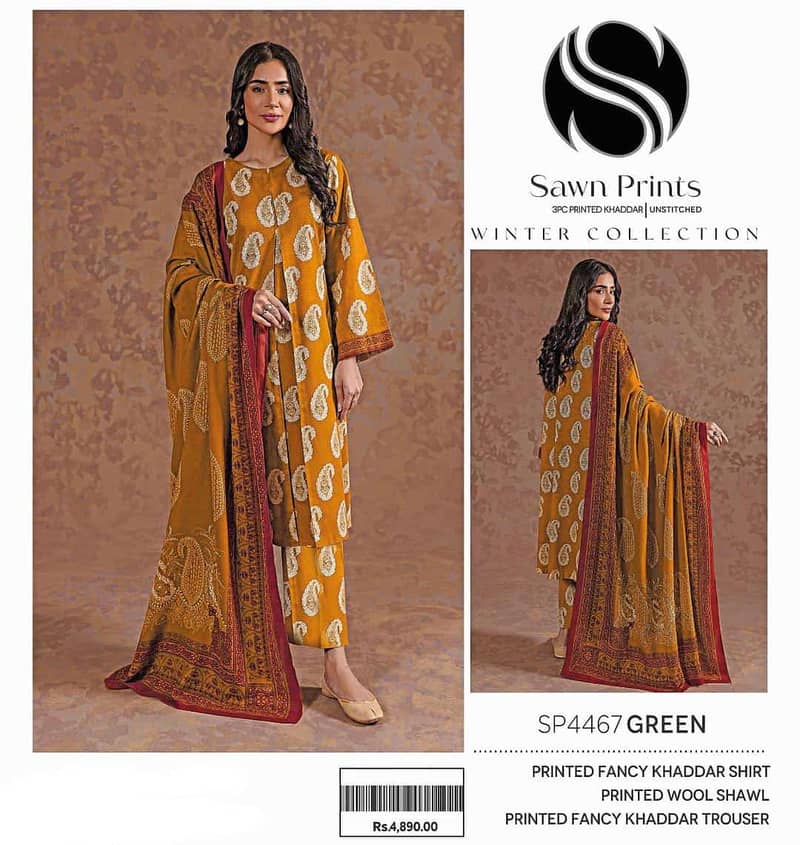 Swan Prints Winter Collection Fancy Khaddar 3