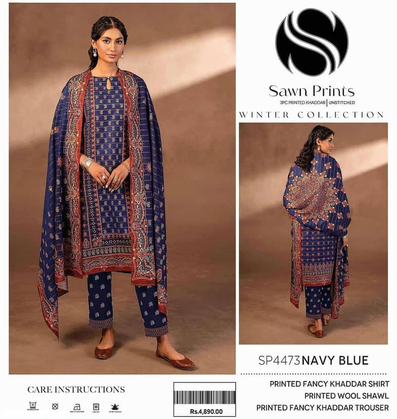 Swan Prints Winter Collection Fancy Khaddar 6