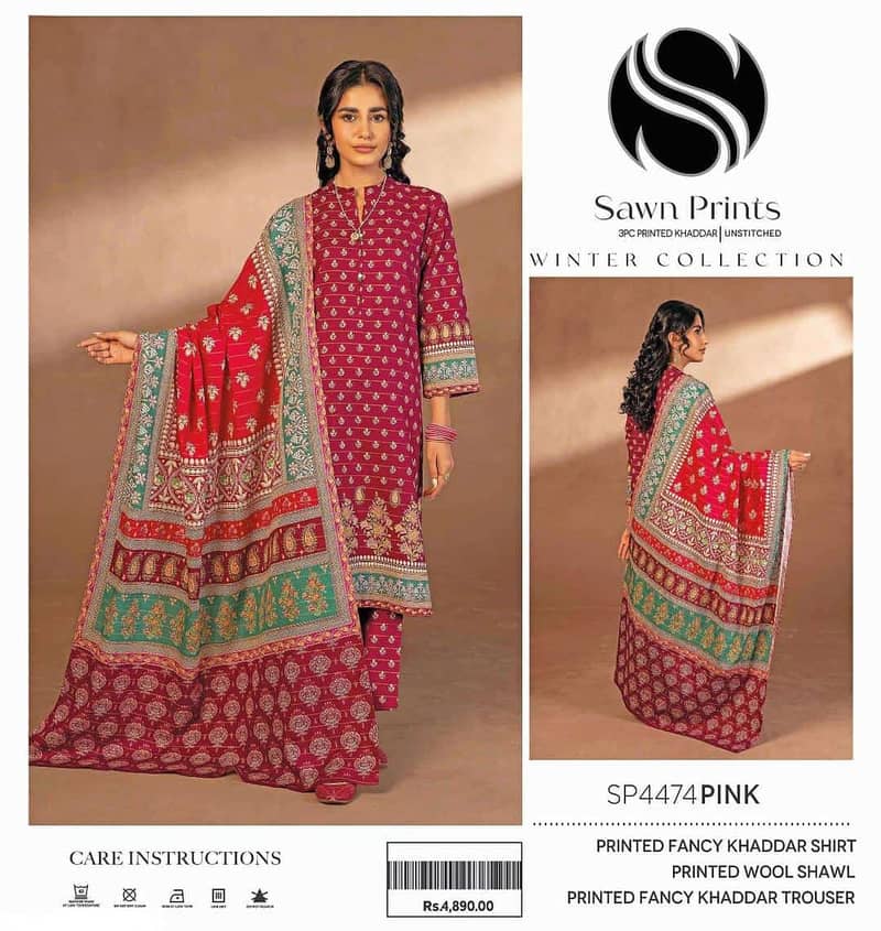 Swan Prints Winter Collection Fancy Khaddar 7