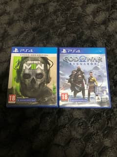 God of war ragnarok and call of duty modern  warfare 2 ps4 game