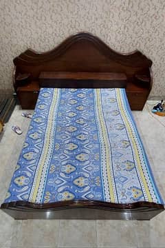 King Size Bed with Mattress and Dressing Table 0