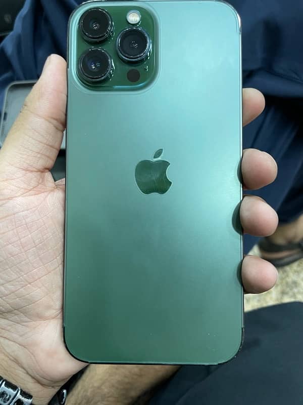 Iphone 13pro max pta approved alpine green 256gb physical+E sim 1