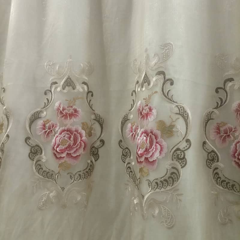 2 fancy  golden organza curtains used as separater or for large wi 4