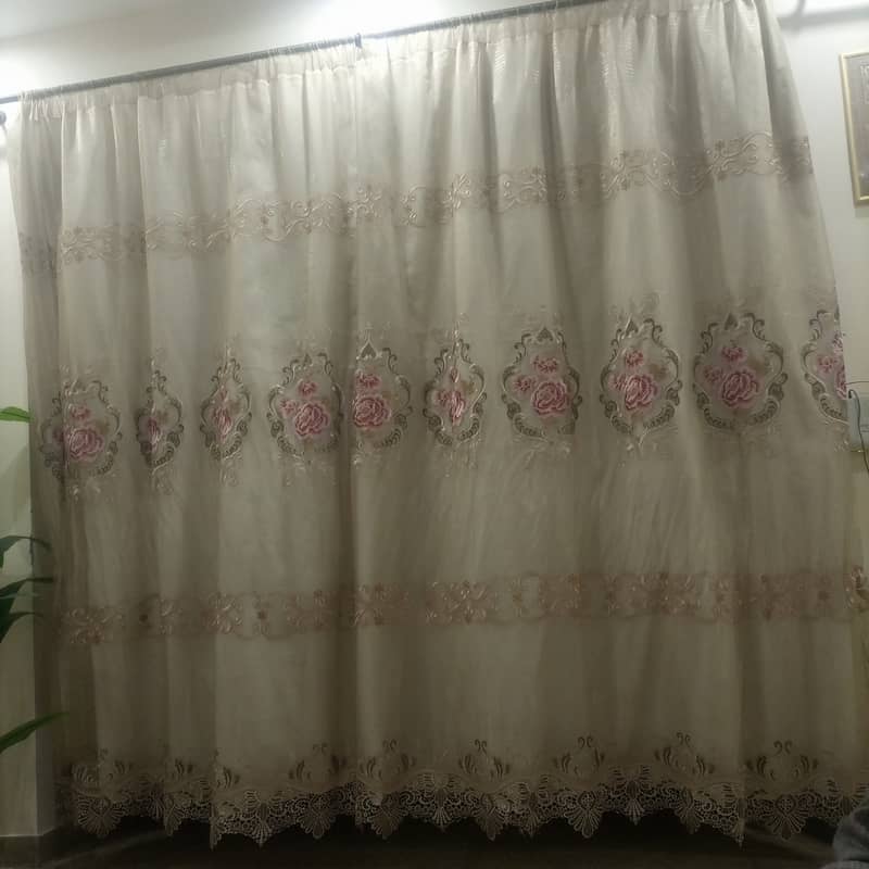 2 fancy  golden organza curtains used as separater or for large wi 5