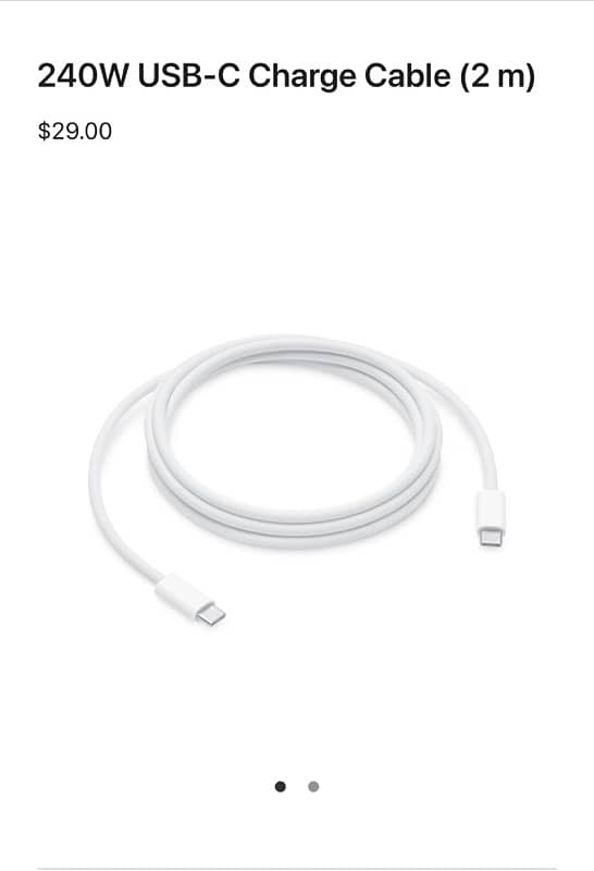 APPLE USB C 2 METER CABLE ( slide to check compatibility ) 0