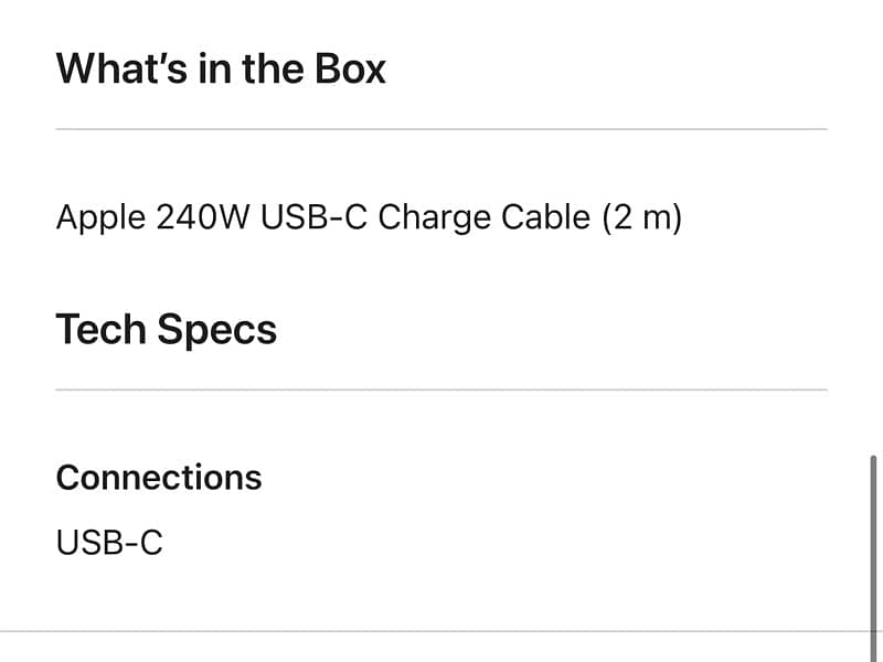 APPLE USB C 2 METER CABLE ( slide to check compatibility ) 1