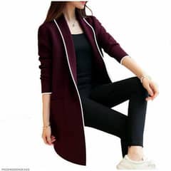 Women's stitched Fleece Plain Coat