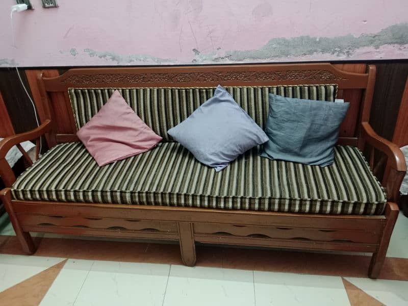 seven seater wooden sofa set 2