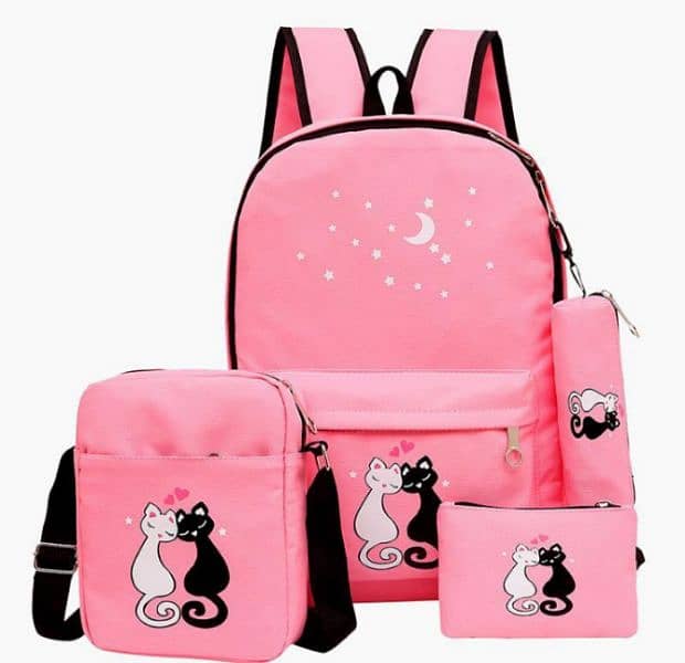 girls canvas backpack set 0