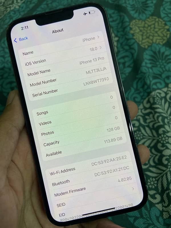 iPhone 13 pro 128GB JV Siera Blue Color 7