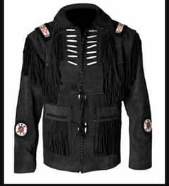 Men Western Cowboy Suede Fringe Jacket