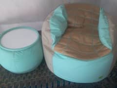 Bean bag with table