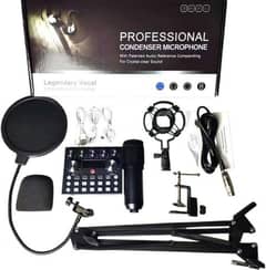 V10 BM800 Podcast Condenser Microphone Set with Live Sound Card