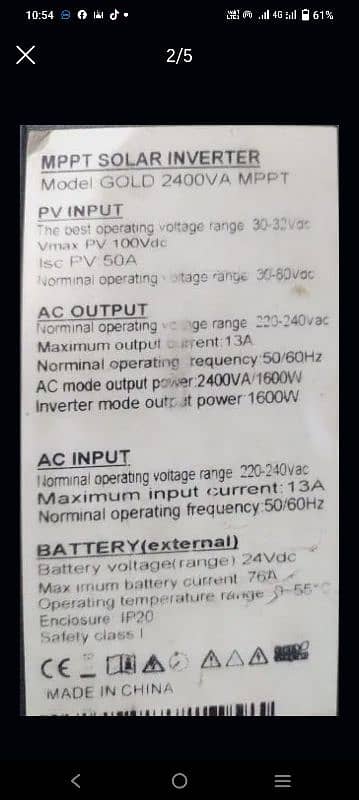 Infinix 2.4 Kva Solar Inverter 1