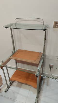 Glass top computer reading table for sale