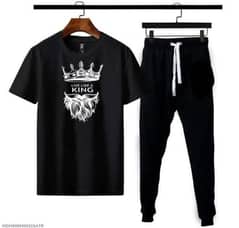 2 Pcs Men's Polyester Dir Fit Printed Track Suit