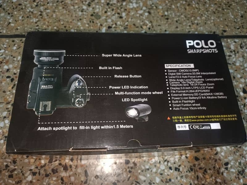 Polo D7200 Digital Camera Auto Focus With 3 Multi Lens & With Flash 1