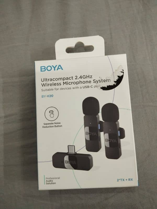 Boya By V2 Mic /A pair ,two wireless mics with noise cancellation 0