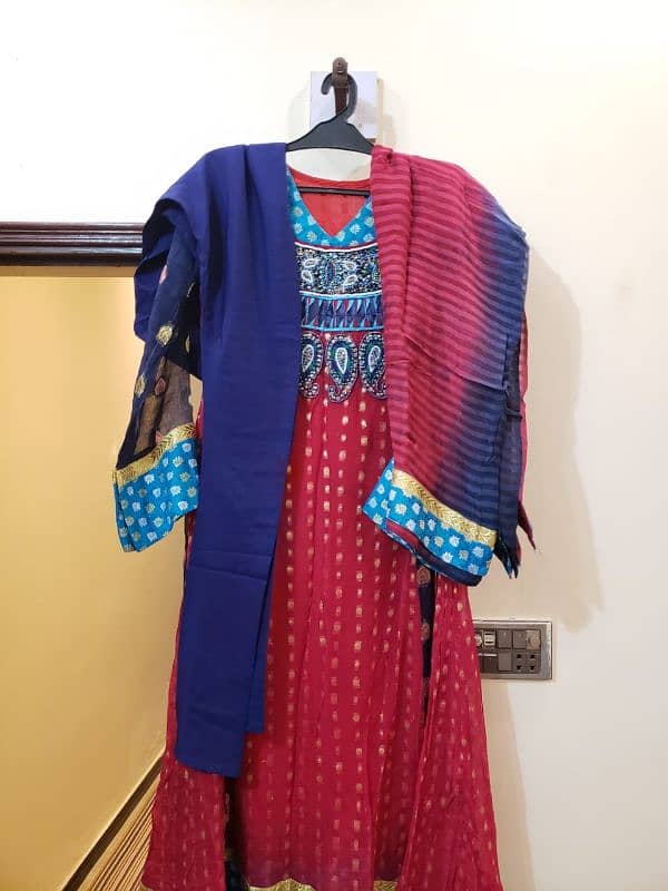 Dupatta Frock with Churidar Pajama 3